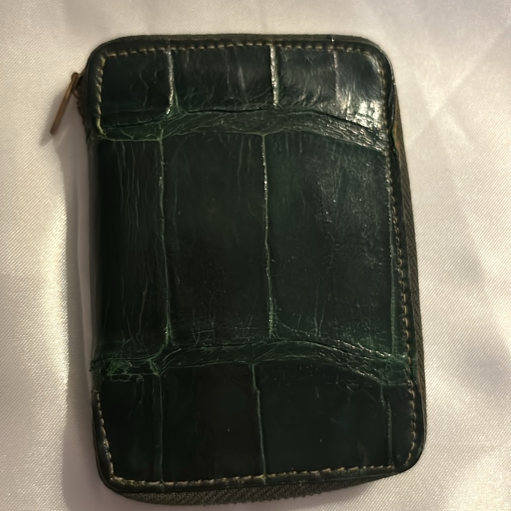 Vintage Dark Green Genuine Alligator Skin Key Holder